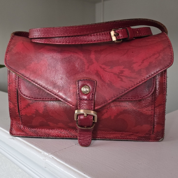 Patricia Nash Ruby Red Leather Crossbody - Picture 2 of 16